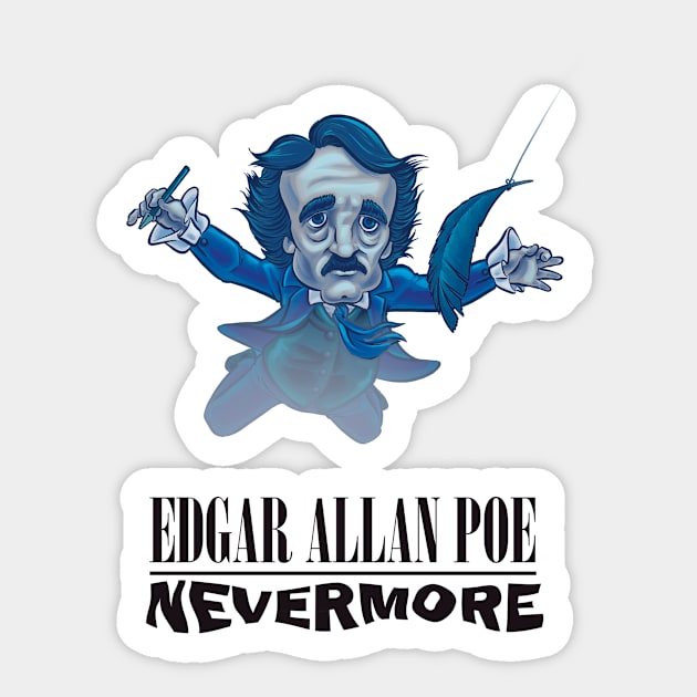 Edgar Allen Poe Nevermore Sticker by majanation